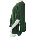 J.Jill  Womens One Size Poncho Sweater Green Front Pockets Tunic Length Rib Knit Photo 4