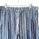 Beach Lunch Lounge Margot Linen Blue Striped High Rise Crop Pants Photo 4