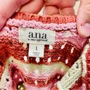 a.n.a  Red and Beige Crochet Sweater Vest Cardigan Large NWT NEW! Photo 3