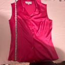 St. John  Hot Pink Sleeveless Button Down Blouse Photo 10