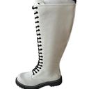 Wild Pair  Boots Ryleep White Black Combat Lace Up Tall Boot Women's Size 5M Photo 0