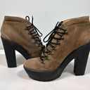 Polo  Ralph Lauren Helene Suede Platform Heeled Ankle Boots Womens 39 B (US 9 B) Photo 4