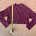 ALLSAINTS  Women's Burgundy Wool Button Front V-Neck Crop Cardigan Size Large Photo 0