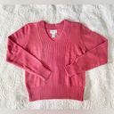 Chadwick's NWT Chadwick’s Chunky Cable Knit Sweater Blush Pink V-Neck Size XL Photo 0