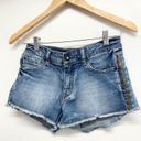 Stradivarius  Jean Shorts Size 2 Blue Bohemian Cut Off Frayed Photo 4