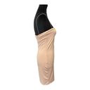 Meshki Solid Nude Bodycon Mini Dress Women’s Size L Spaghetti Strap Sexy Sleek Photo 3