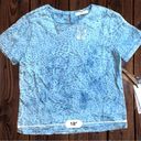 Life in Progress  Womens Small Blue Cheetah Print Blouse • Keyhole Neck NWT Photo 12