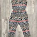 Old Navy  Geometric Aztec Pattern Jumpsuit Cami Cropped Romper Drawstring Size L Photo 0