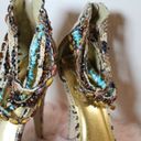 Paprika  Beaded Animal Print Platform Heels - Size 8.5 - Boho Chic Photo 5