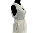 Faherty  Womens Bria Sleeveless Lace Trim Linen Belted Dress Cream Size Small Photo 4