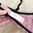 Victoria's Secret Victoria’s Secret Vintage Y2K Pink Black Bow Floral Lace Balconette Bustier Bra Photo 4