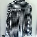 Old Navy  L Womens Black White Buffalo Plaid Check Flannel Button Down Shirt Photo 6