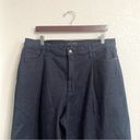 Banana Republic  Womens Jeans Denim Dark Blue Wide Leg Pleated Cotton Bl Size 16 Photo 2