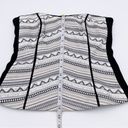 White House | Black Market  Embroidered Stud Ponte Black & White Bustier Corset Top Photo 10