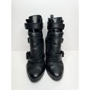 ALLSAINTS  Boots Womens Size 6US 37EUR Leather Quilted Black Heeled Booties Photo 2