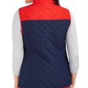 Charter Club New  Colorblocked Quilted Vest Full Zip Navy Blue Red Photo 2