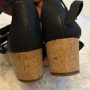 Eileen Fisher  Black Leather Gladiator Wedge Sandals Photo 6