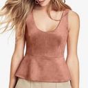 BCBG MAxAzria Peplum top shell pink faux suede dusty rose small Photo 0