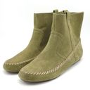 Anthropologie NEW  Latigo Olive Green Suede Moccasin Boho Bootie Women’s Size 10 Photo 5