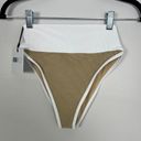 Beach Riot  Bikini Size XS Pamela Bikini Top & Emmy Bottoms Taupe & White Photo 3