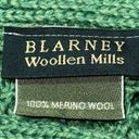 Blarney Woolen Mills One Size Green Chunky Merino Wool Wrap Sweater Poncho Photo 6