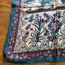 Oscar de la Renta  Vintage Silk Scarf Floral Abstract Accents Square Blue Gray Photo 8