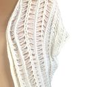 Ultra Flirt  Cardigan Crocheted Loose Knit Weave Off White Tonal Boho Size Medium Photo 4