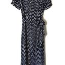 Draper James  Navy Blue Heart Print Button Down Maxi Dress Size 8 Photo 3