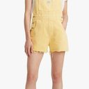 Levi's Woman's Shorts ® Premium Vintage Light Yellow Denim Shortall Overalls SZ S Photo 0