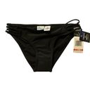 California Waves  Strappy Side Hipster Bikini Bottoms Swimsuit Black S Photo 1