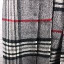 V. Fraas Cashmink by  scarf gray red black white plaid EUC Photo 2