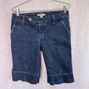 CAbi  Lou Bermuda Dark Wash Denim Long Shorts Relaxed Fit Stretch Sz 6 Photo 0