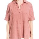 Max Studio  Top Collared Button Down Rose Solid Shirt Size XS NWT $78.00 Photo 0