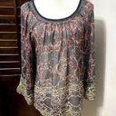 Tracy Reese Plenty  Womens Tunic Top Multicolor Floral Long Sleeve Petites P Photo 0