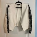 Attention White With Black Lace Blazer Photo 0