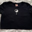 Self Esteem Black Y2K Black Yin Yang 100% Cotton Crop Top, size XL Photo 6