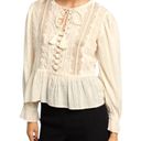 ZARA  Boho Swiss Dot and Crochet Cream Size Large Photo 2