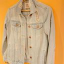 Thread and Supply  Alyssa Light Wash Blue Denim Distressed Jacket Size Small Photo 3