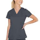 Grey's Anatomy Grey’s Anatomy Women’s Gray Mia 3 Pocket V Neck Scrub Top Photo 0