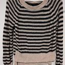 BCBGMAXAZRIA  beige and black striped knit sweater size large Photo 0