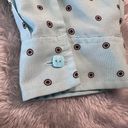 Covington  Women's XL Light Blue with Brown Polka Dots Button Up Blouse Photo 3