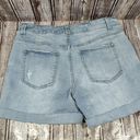 Time & Tru  Light Wash Denim Shorts Mid-Rise Stretch Cotton Waist 30 Sz 10 Photo 1