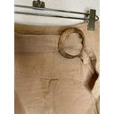 Free People  Higher Ground Flared Tan Linen Mini Skirt EUC Sz 2 Belted Side Zip Photo 1