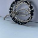 Vintage Blue  and clear crystal brooch Photo 5