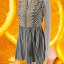 Xhilaration Xhileration Gray and White Striped Dress with Doily Top Accent Dress Size XS‎ Photo 0