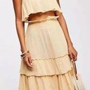 Free People Endless Summer wheat cotton strapless crop top midi skirt set Photo 0