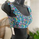 Raisin's  Ruffle Floral Bikini Top Size Small Photo 3