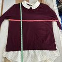 Ted Baker  Ohlin Mixed Media Layered Look Oxblood Sweater Size US 8 Photo 7