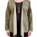 Anne Klein 1970s  Vintage Olive Green Suede Leather Front Tie Cardigan Jacket Photo 1