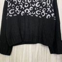 Nine West  Ribbed Leopard Animal Print Turtleneck Sweater size L Large Photo 4